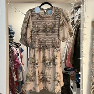 Hill House Home Vivi Nap Dress in Equestrian Toile M NWT